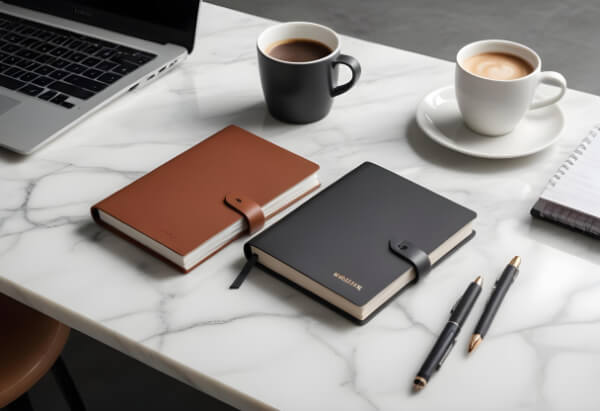 Rokovnici na mermernom stolu