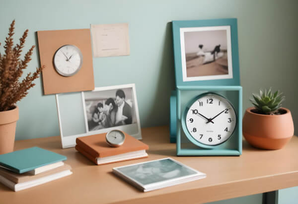 Ukrasni predmeti na drvenom stolu