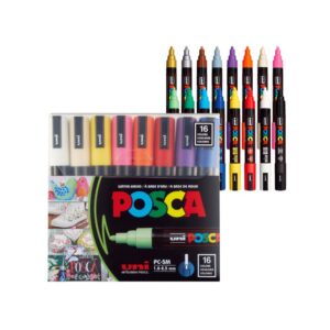 Posca marker set. 5M 16 komada markera osnovnih boja. Komplet od 16 boja.