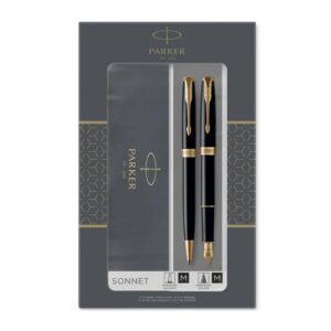 Parker sonet poklon set, hemijska olovka i nalivpero black gt