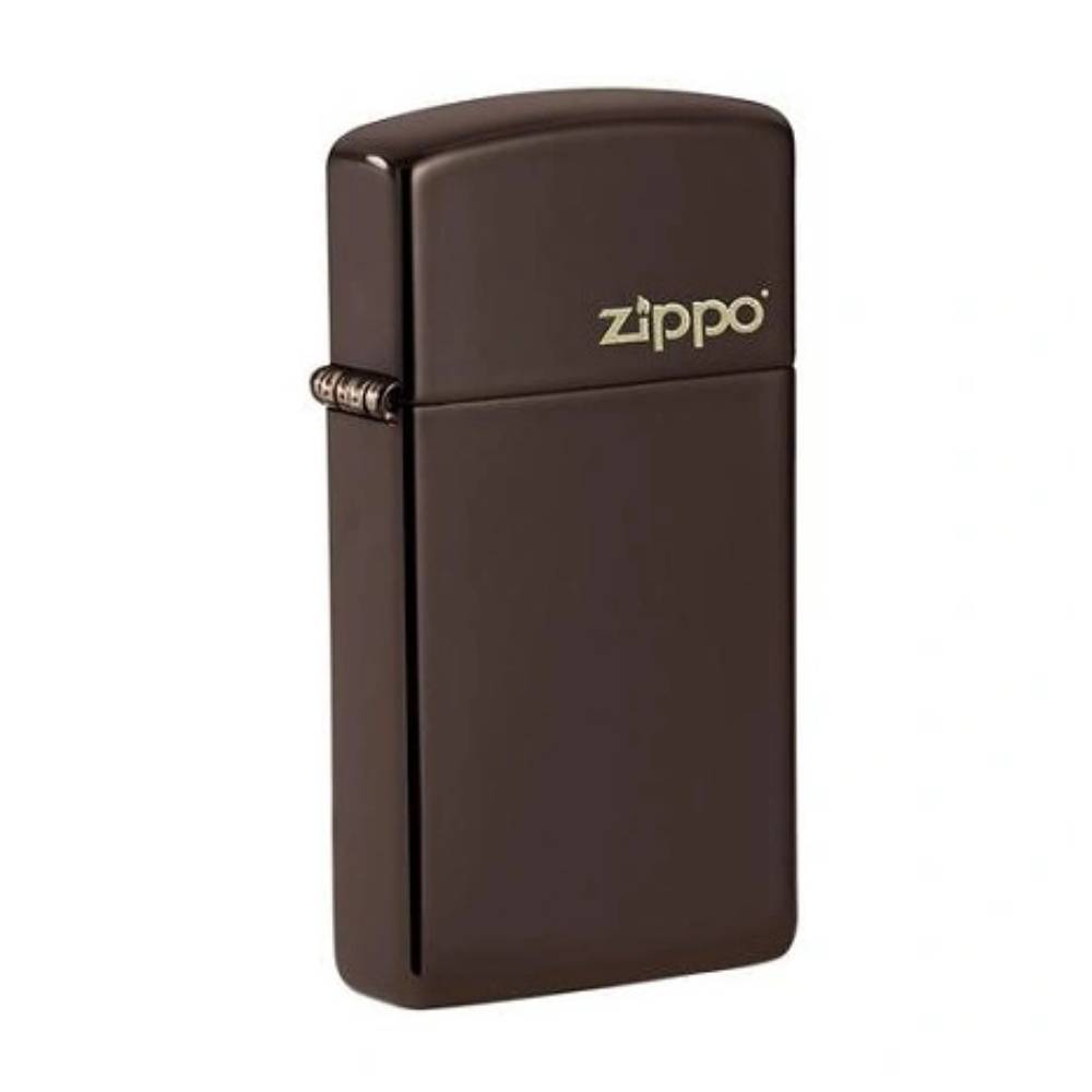 brown-slim-zippo Brown slim logo zippo upaljac