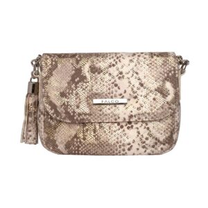 Falco house kozna zenska torbica zmijskog printa svetlo zute boje