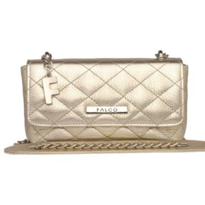 Falco house zenska kozna torba zlatne boje
