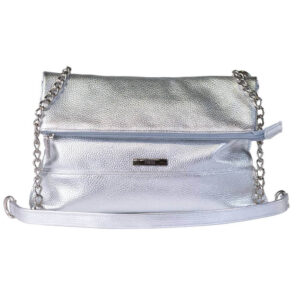 Falco house zenska kozna torba srebrne boje
