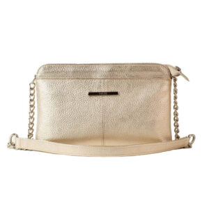 Kozna zenska torba falco house zlatne boje