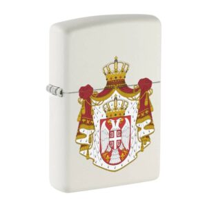 Zippo upaljac bele boje sa grbom srbije