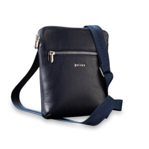 Muska kozna torbica district princ leather, u teget boji