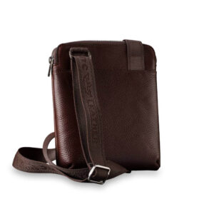 Muska kozna torbica district princ leather, u crnoj boji otpozadi