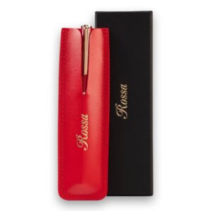 POZLAĆENA OLOVKA ROSSA U KOŽNOJ FUTROLI 2 Olovka rossa u futroli crvene boje, i ambalazom crne poklon kutije