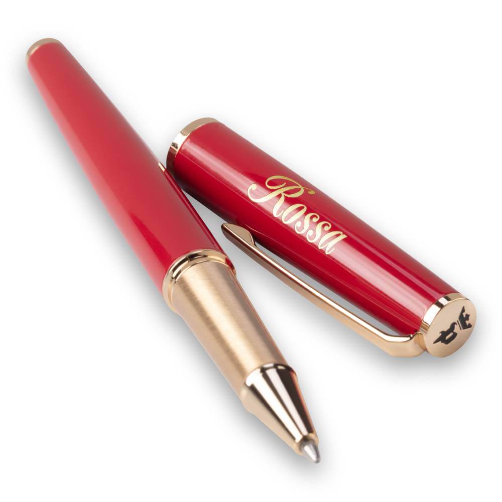 olovka-rosa-6 Otvorena olovka rossa, crvene boje sa zlatnim detaljima