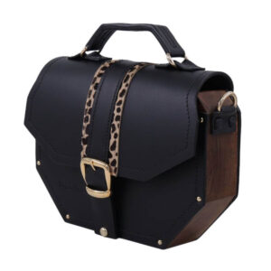 Drveno kozna zeska torba lignum crne boje